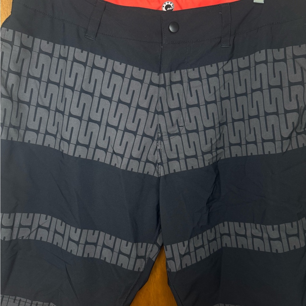 Black and Gray Geometric Patterned Shorts
